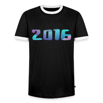 Cadeau Anniversaire 2016 Millésime 2016 Rétro 2016 - T-shirt contrasté Homme - noir/blanc - Devant - AI Model Female 172 light (172cm) & AI Model Male 178 light (178cm)