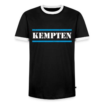 Kempten - Männer Kontrast-T-Shirt - Schwarz/Weiß - Vorne - AI Model Female 172 light (172cm) & AI Model Male 178 light (178cm)