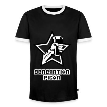 generation picon - T-shirt contrasté Homme - noir/blanc - Devant - AI Model Female 172 light (172cm) & AI Model Male 178 light (178cm)