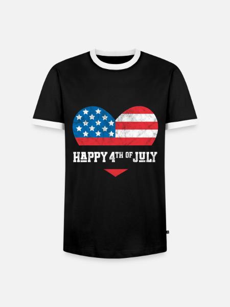 Frohen 4. Juli - Männer Kontrast-T-Shirt - Schwarz/Weiß