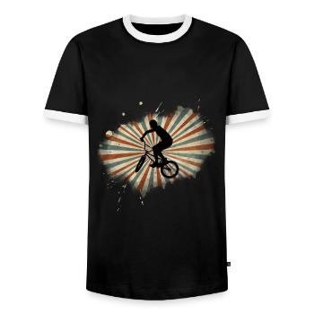 BMX - Men's Ringer Shirt - black/white - Front - AI Model Female 172 light (172cm) & AI Model Male 178 light (178cm)