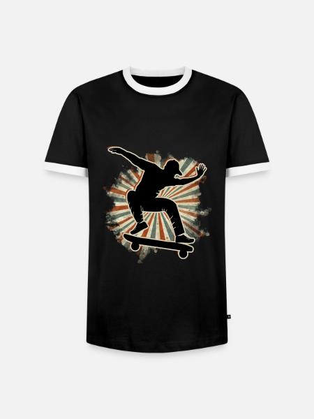 Skateboard Freestyle - Men's Ringer Shirt - black/white