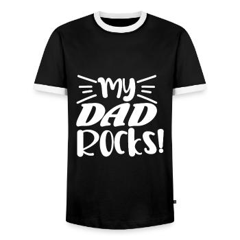 Mon père bascule - T-shirt contrasté Homme - noir/blanc - Devant - AI Model Female 172 light (172cm) & AI Model Male 178 light (178cm)