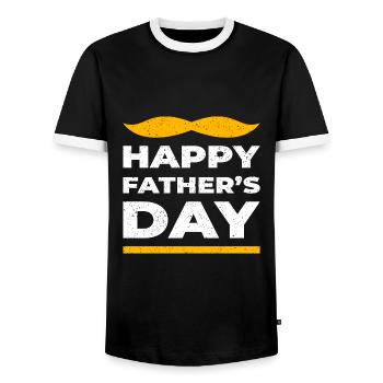 Vatertag - Männer Kontrast-T-Shirt - Schwarz/Weiß - Vorne - AI Model Female 172 light (172cm) & AI Model Male 178 light (178cm)