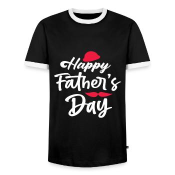Vatertag - Männer Kontrast-T-Shirt - Schwarz/Weiß - Vorne - AI Model Female 172 light (172cm) & AI Model Male 178 light (178cm)