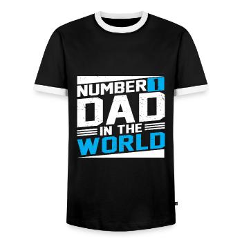 no1 papa du monde - T-shirt contrasté Homme - noir/blanc - Devant - AI Model Female 172 light (172cm) & AI Model Male 178 light (178cm)