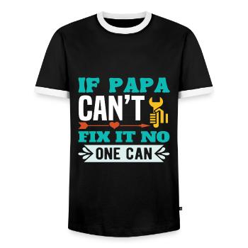 Hommes si Papa ne peut pas réparer Papa Cadeau - T-shirt contrasté Homme - noir/blanc - Devant - AI Model Female 172 light (172cm) & AI Model Male 178 light (178cm)