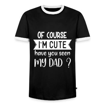 Natürlich bin ich süß - Männer Kontrast-T-Shirt - Schwarz/Weiß - Vorne - AI Model Female 172 light (172cm) & AI Model Male 178 light (178cm)