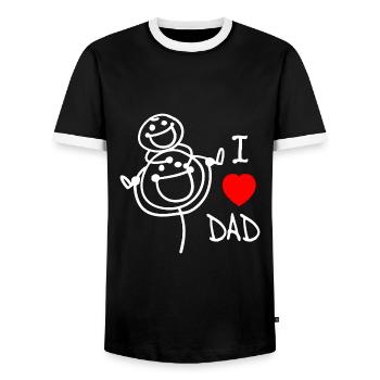 j’adore papa FR - T-shirt contrasté Homme - noir/blanc - Devant - AI Model Female 172 light (172cm) & AI Model Male 178 light (178cm)