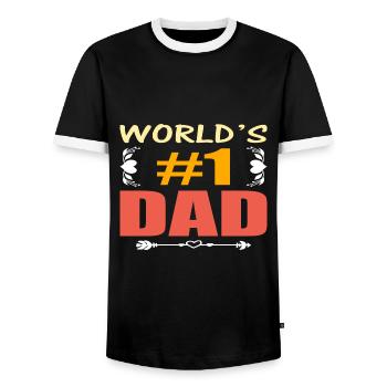 no1 papa du monde - T-shirt contrasté Homme - noir/blanc - Devant - AI Model Female 172 light (172cm) & AI Model Male 178 light (178cm)