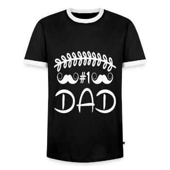 no1 papa du monde - T-shirt contrasté Homme - noir/blanc - Devant - AI Model Female 172 light (172cm) & AI Model Male 178 light (178cm)
