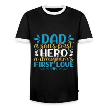 Vater und Sohn - Vater und Tochter schenken Vater - Männer Kontrast-T-Shirt - Schwarz/Weiß - Vorne - AI Model Female 172 light (172cm) & AI Model Male 178 light (178cm)