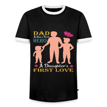 Vater und Sohn - Vater und Tochter schenken Vater - Männer Kontrast-T-Shirt - Schwarz/Weiß - Vorne - AI Model Female 172 light (172cm) & AI Model Male 178 light (178cm)