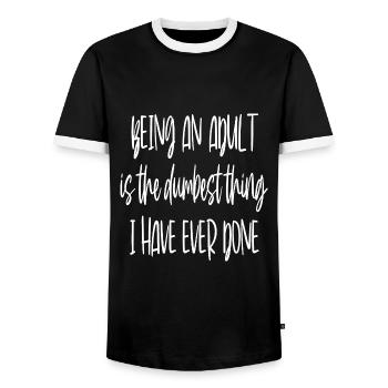 Being An Adult - Men's Ringer Shirt - black/white - Front - AI Model Female 172 light (172cm) & AI Model Male 178 light (178cm)