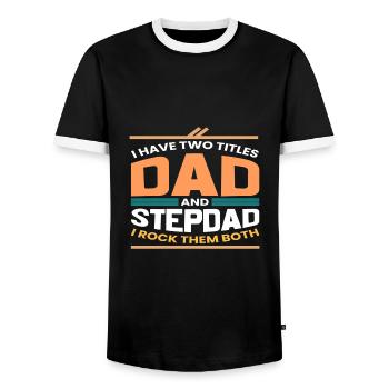 Stiefvater Papa - Männer Kontrast-T-Shirt - Schwarz/Weiß - Vorne - AI Model Female 172 light (172cm) & AI Model Male 178 light (178cm)