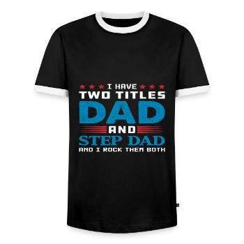 Stiefvater Papa - Männer Kontrast-T-Shirt - Schwarz/Weiß - Vorne - AI Model Female 172 light (172cm) & AI Model Male 178 light (178cm)