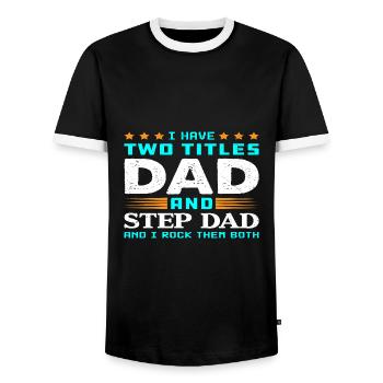 Stiefvater Papa - Männer Kontrast-T-Shirt - Schwarz/Weiß - Vorne - AI Model Female 172 light (172cm) & AI Model Male 178 light (178cm)