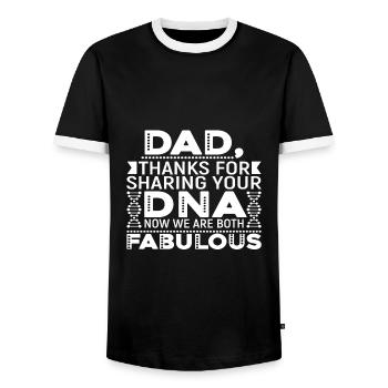 Lustige Vatertagsgeschenkform für Sohn und Tochter - Männer Kontrast-T-Shirt - Schwarz/Weiß - Vorne - AI Model Female 172 light (172cm) & AI Model Male 178 light (178cm)