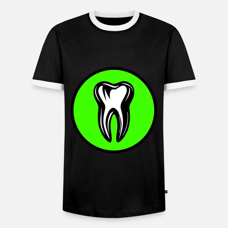 Tooth Dentist Icon - Men's Ringer Shirt - black/white