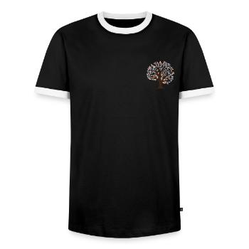 Baum - Männer Kontrast-T-Shirt - Schwarz/Weiß - Vorne - AI Model Female 172 light (172cm) & AI Model Male 178 light (178cm)