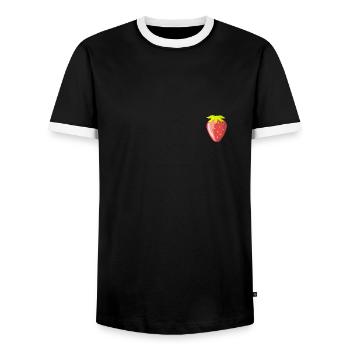 Fraise - T-shirt contrasté Homme - noir/blanc - Devant - AI Model Female 172 light (172cm) & AI Model Male 178 light (178cm)