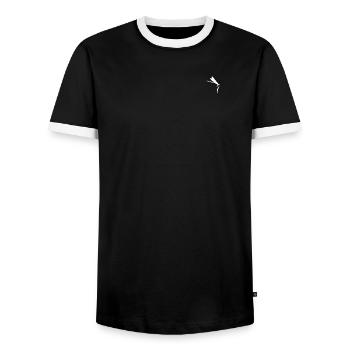 Zen Dragonfly - Minimalist Kachimushi Spirit - T-shirt contrasté Homme - noir/blanc - Devant - AI Model Female 172 light (172cm) & AI Model Male 178 light (178cm)