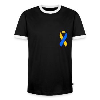 Ukraine - Men's Ringer Shirt - black/white - Front - AI Model Female 172 light (172cm) & AI Model Male 178 light (178cm)