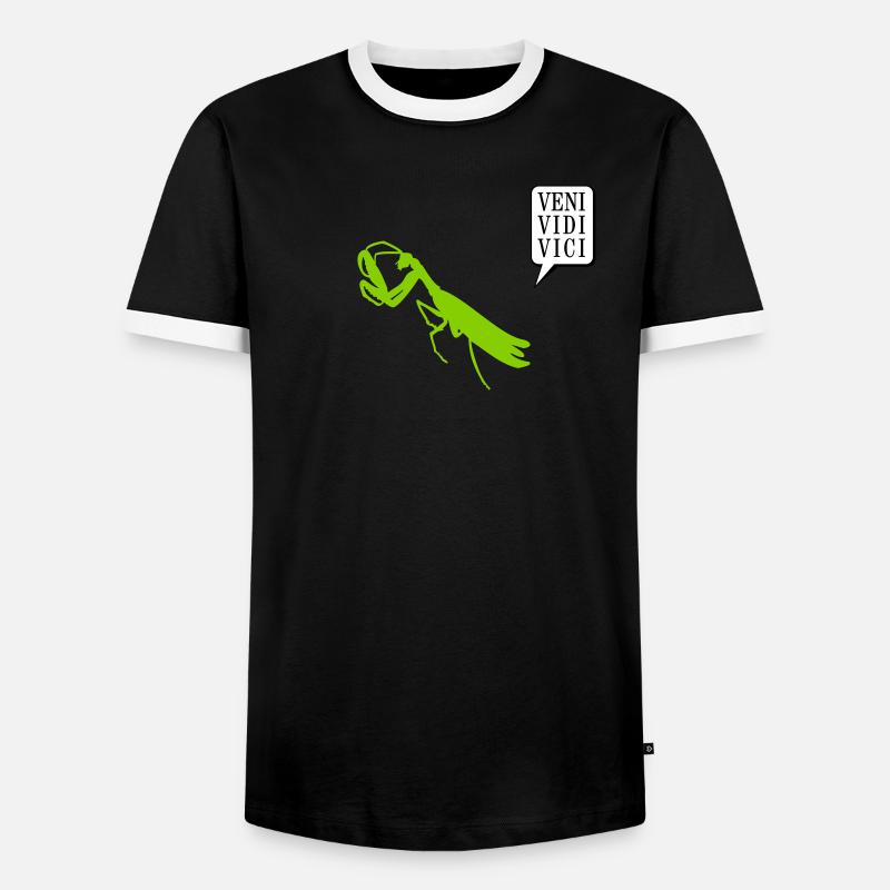 Gottesanbeterin / mantis (1c) - Men's Ringer Shirt - black/white