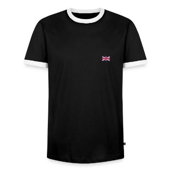 DRAPEAU ANGLETERRE - T-shirt contrasté Homme - noir/blanc - Devant - AI Model Female 172 light (172cm) & AI Model Male 178 light (178cm)