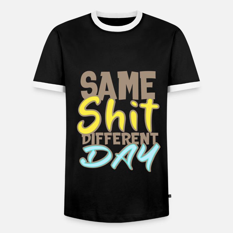 Same shit different day - Men's Ringer Shirt - black/white