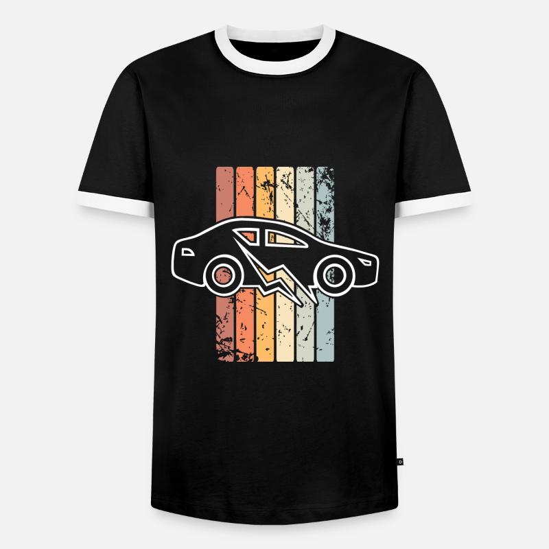 E-Auto Elektroauto - Männer Kontrast-T-Shirt - Schwarz/Weiß