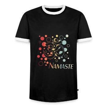 Yoga, Chakra, Namaste - Männer Kontrast-T-Shirt - Schwarz/Weiß - Vorne - AI Model Female 172 light (172cm) & AI Model Male 178 light (178cm)