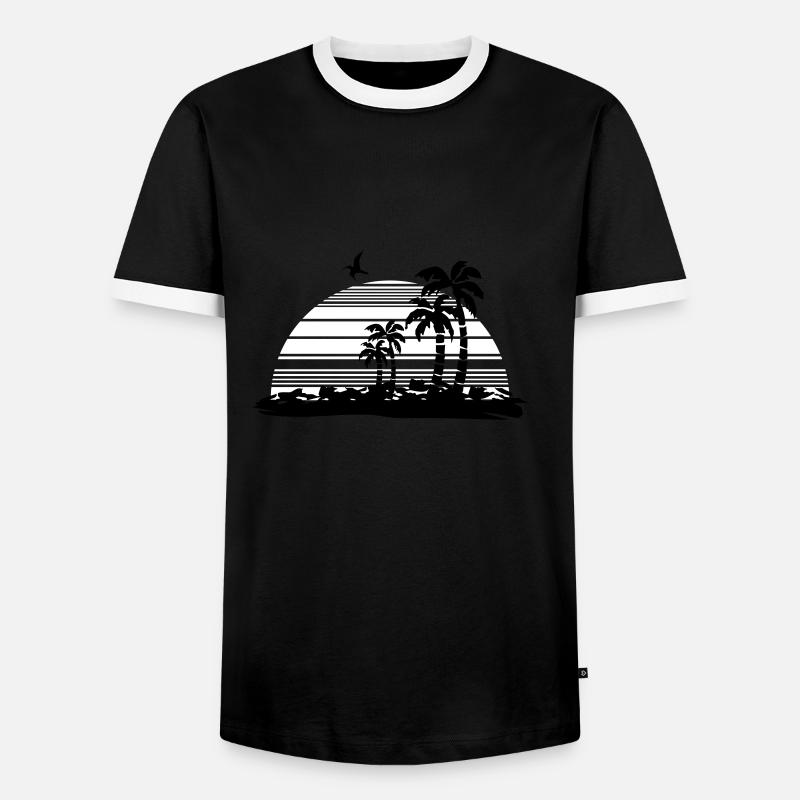 sunset - Men's Ringer Shirt - black/white