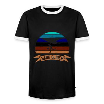 Hanggleiter Drachenflieger Deltasegler - Männer Kontrast-T-Shirt - Schwarz/Weiß - Vorne - AI Model Female 172 light (172cm) & AI Model Male 178 light (178cm)