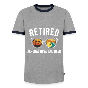 Beach-ready sunglasses for - Men's Ringer Shirt - grey/navy  - Front - AI Model Female 172 light (172cm) & AI Model Male 178 light (178cm)