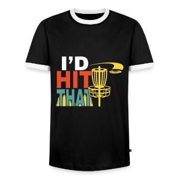 Ich Würde Die Scheibe Treffen Disc Golf Disc - Männer Kontrast-T-Shirt - Schwarz/Weiß - Vorne - AI Model Female 172 light (172cm) & AI Model Male 178 light (178cm)