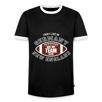 Football américain Nouvelle-Angleterre Allemagne Fans - T-shirt contrasté Homme - noir/blanc - Devant - AI Model Female 172 light (172cm) & AI Model Male 178 light (178cm)