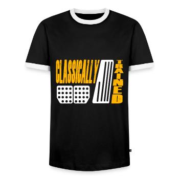 Changement de vitesse manuel Changement de vitesse Levier de vitesses - T-shirt contrasté Homme - noir/blanc - Devant - AI Model Female 172 light (172cm) & AI Model Male 178 light (178cm)