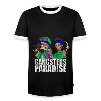 Gangsters Paradise - Männer Kontrast-T-Shirt - Schwarz/Weiß - Vorne - AI Model Female 172 light (172cm) & AI Model Male 178 light (178cm)
