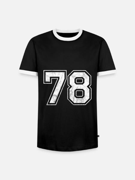 Number 78 - Men's Ringer Shirt - black/white