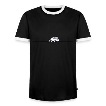 schlafendes Einhorn - Männer Kontrast-T-Shirt - Schwarz/Weiß - Vorne - AI Model Female 172 light (172cm) & AI Model Male 178 light (178cm)