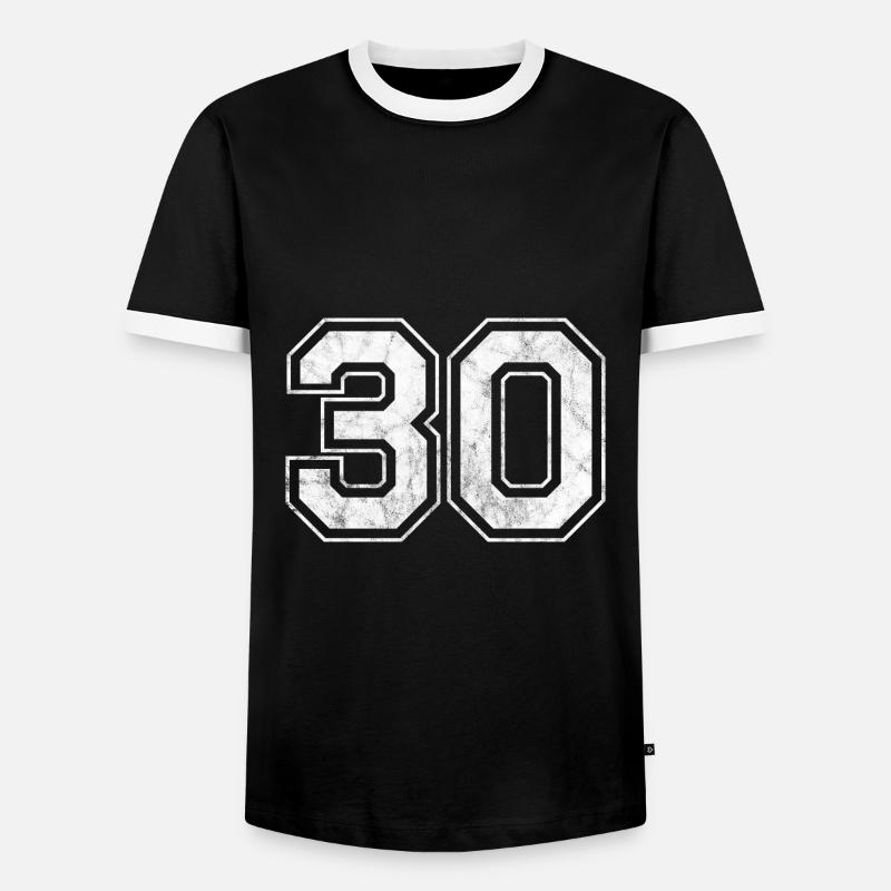 Number 30 - Men's Ringer Shirt - black/white
