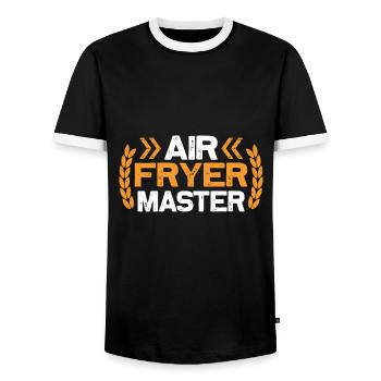 Artisanat culinaire du maître de la friteuse à air - T-shirt contrasté Homme - noir/blanc - Devant - AI Model Female 172 light (172cm) & AI Model Male 178 light (178cm)