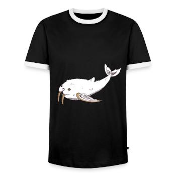 Morleine - T-shirt contrasté Homme - noir/blanc - Devant - AI Model Female 172 light (172cm) & AI Model Male 178 light (178cm)