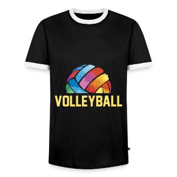 Volley-ball - T-shirt contrasté Homme - noir/blanc - Devant - AI Model Female 172 light (172cm) & AI Model Male 178 light (178cm)