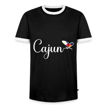 Fierté cajun Louisiane Racines patriotiques - T-shirt contrasté Homme - noir/blanc - Devant - AI Model Female 172 light (172cm) & AI Model Male 178 light (178cm)