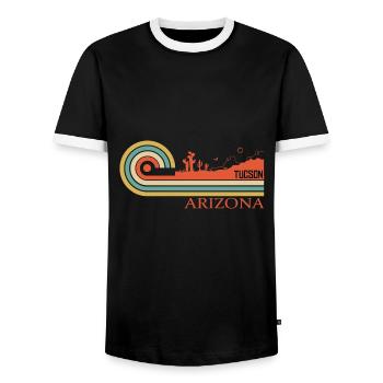 Tucson Arizona AZ City Vintage - Männer Kontrast-T-Shirt - Schwarz/Weiß - Vorne - AI Model Female 172 light (172cm) & AI Model Male 178 light (178cm)
