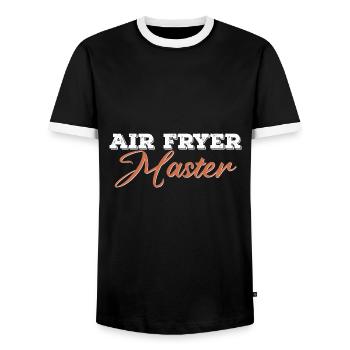 Artisanat culinaire du maître de la friteuse à air - T-shirt contrasté Homme - noir/blanc - Devant - AI Model Female 172 light (172cm) & AI Model Male 178 light (178cm)