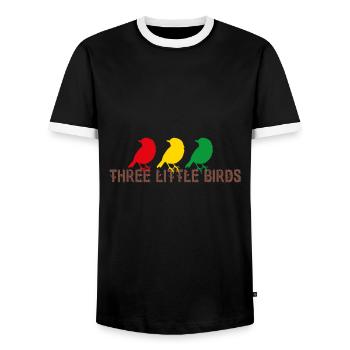 Three Little Birds Afrika Musik Reggae Rasta - Männer Kontrast-T-Shirt - Schwarz/Weiß - Vorne - AI Model Female 172 light (172cm) & AI Model Male 178 light (178cm)