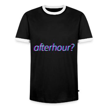 Afterhour Techno Rave Festival Electro Music Raver - T-shirt contrasté Homme - noir/blanc - Devant - AI Model Female 172 light (172cm) & AI Model Male 178 light (178cm)